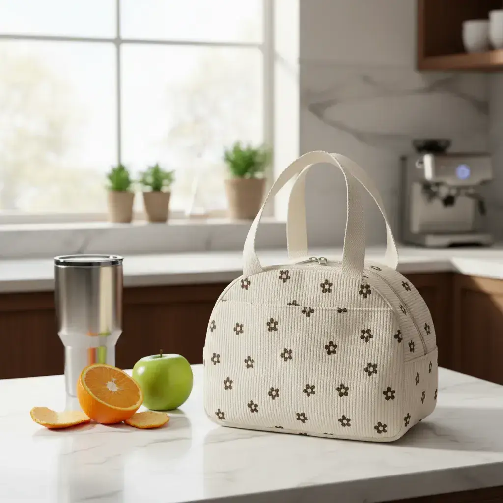 Lunchera Térmica Corderoy Bolso Vianda Kawaii Varios Motivos