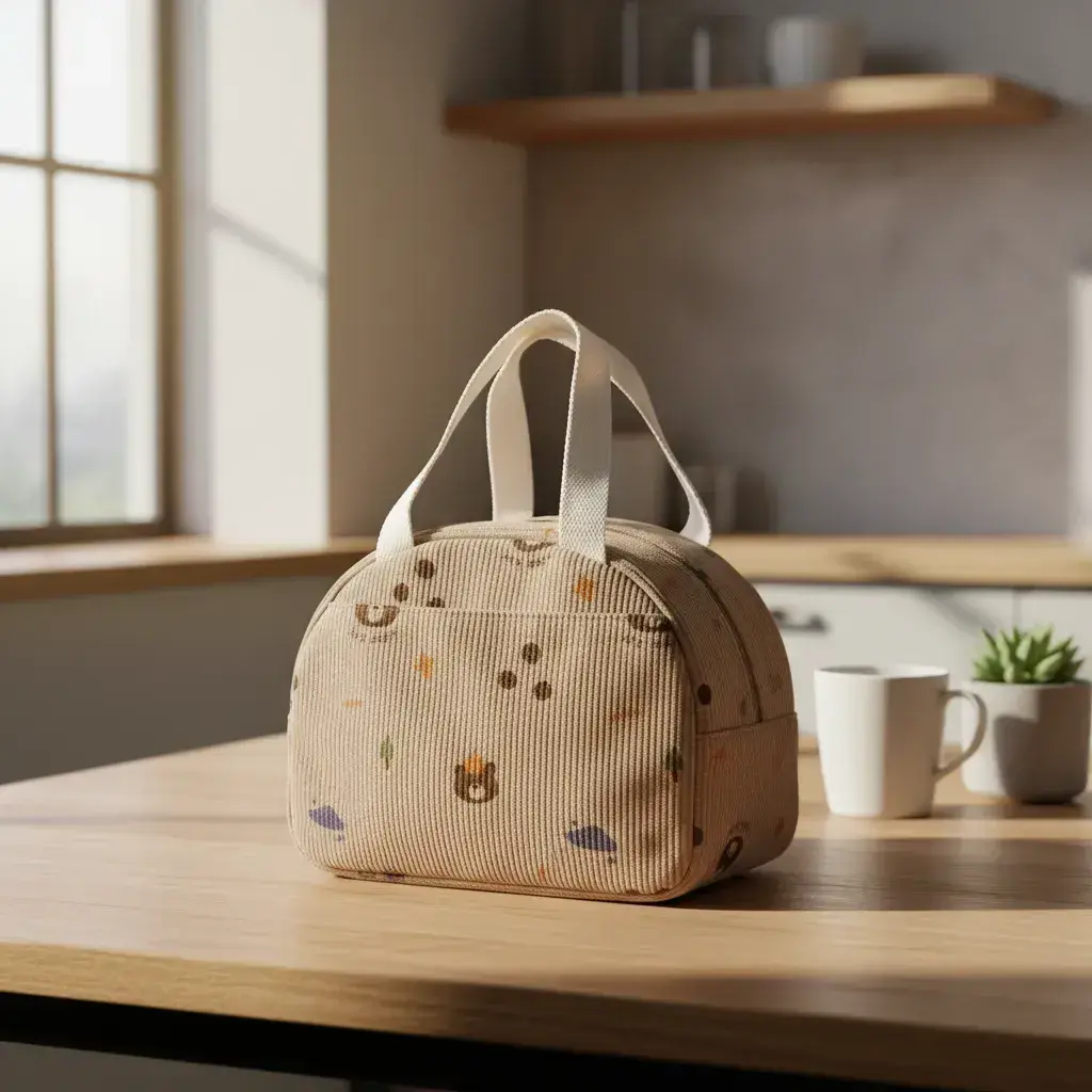 Lunchera Térmica Corderoy Bolso Vianda Kawaii Varios Motivos