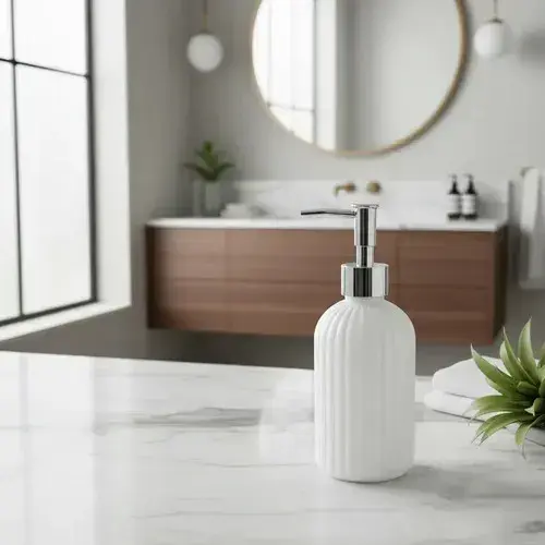 Dispenser Jabón Líquido Negro Con Dosificador Gris