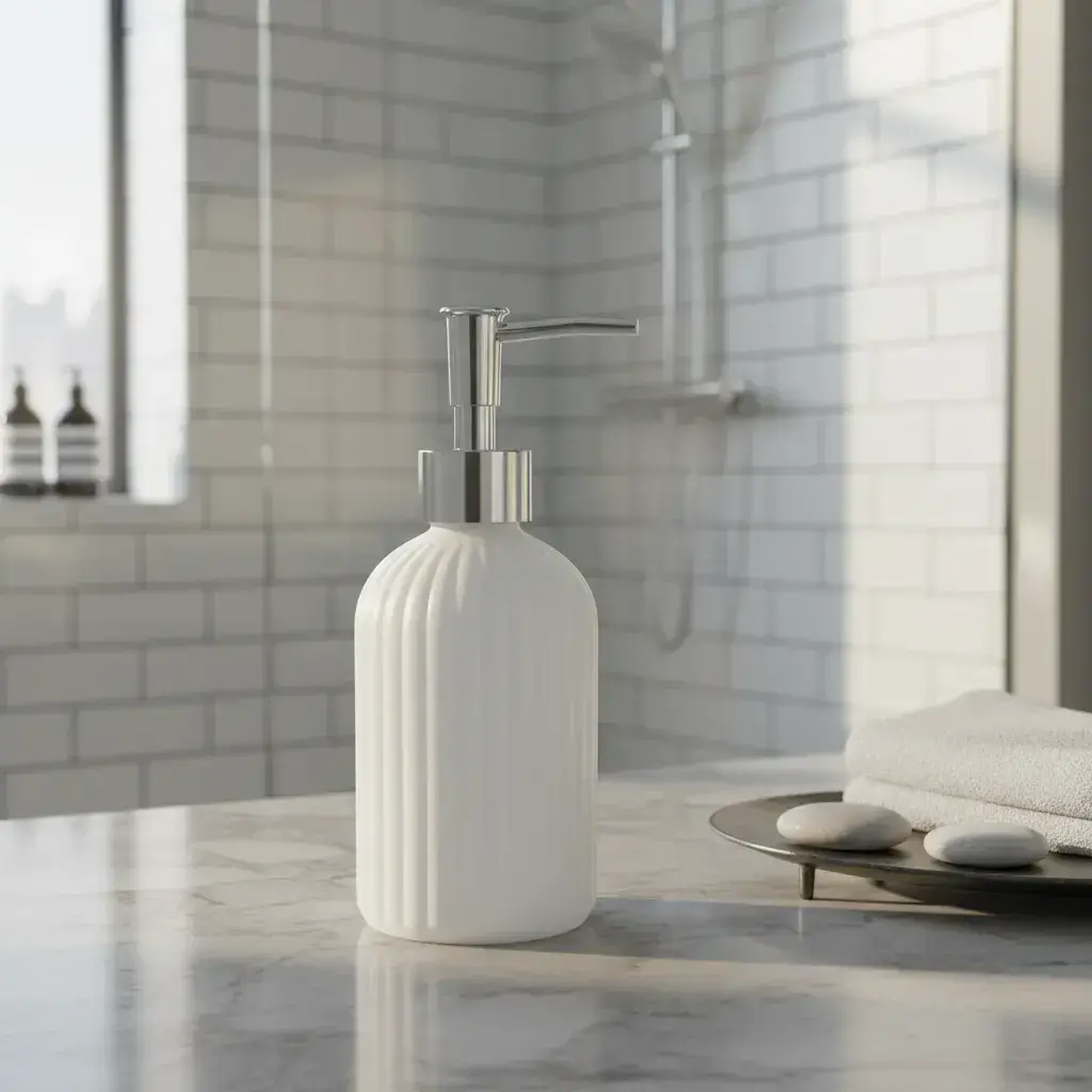 Dispenser Jabón Líquido Negro Con Dosificador Gris