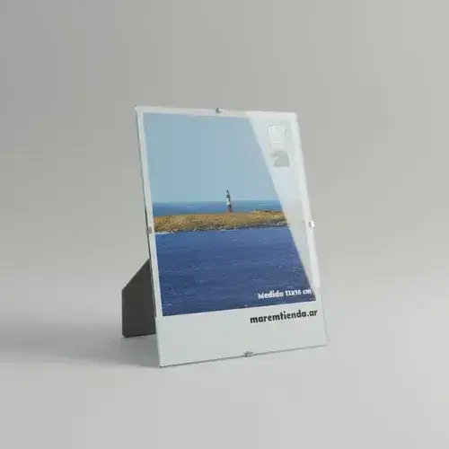 Porta Retrato Clip Con Vidrio Y Pie Varias Medidas