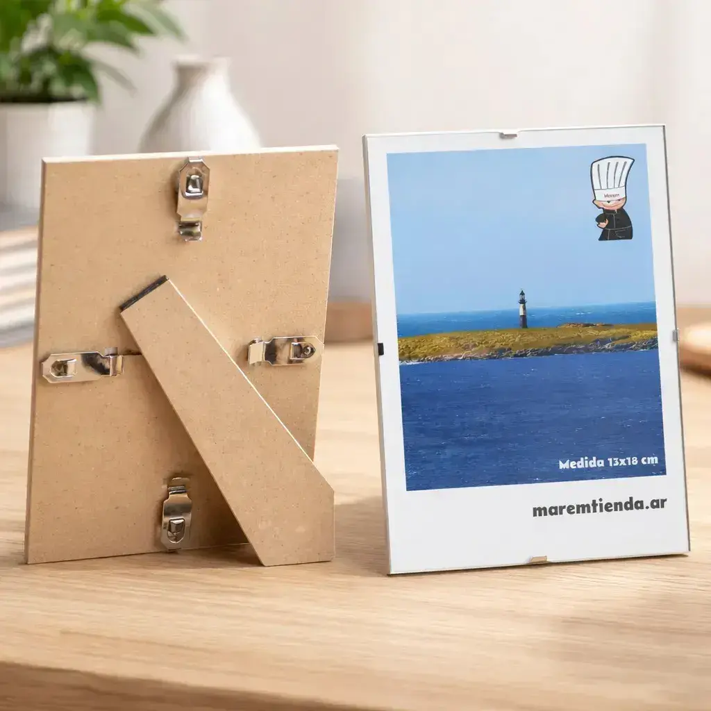 Porta Retrato Clip Con Vidrio Y Pie Varias Medidas