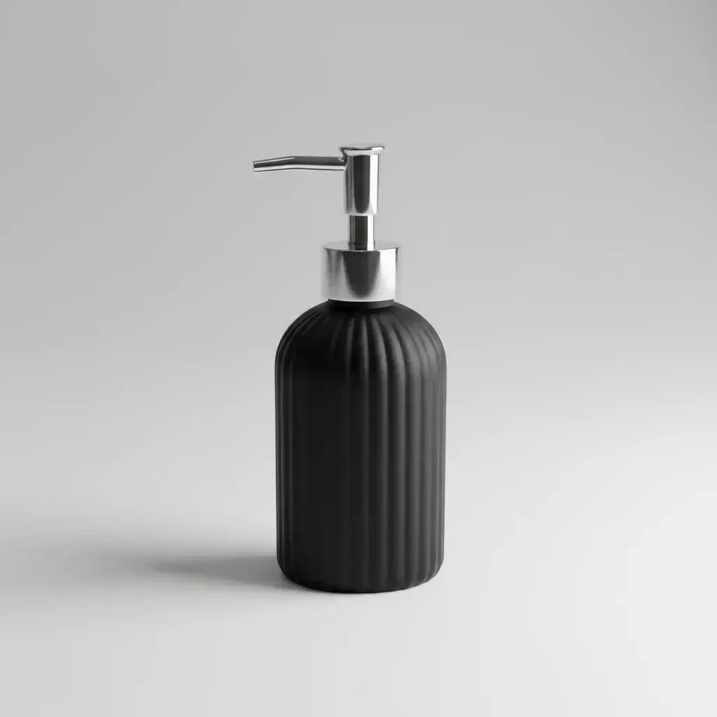 Dispenser Jabón Líquido Negro Con Dosificador Gris