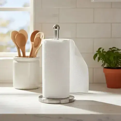 Porta Rollo De Cocina Papel Servilletero Mesa Acero Inox