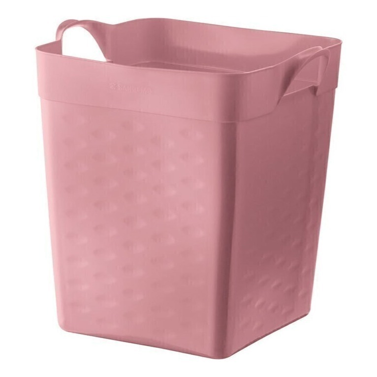 Canasto Organizador Cuadrado Rosa De 18 Lts