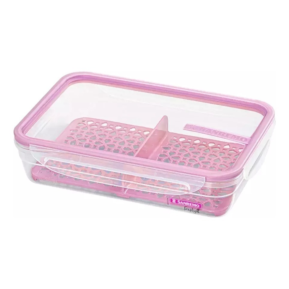 Pote Hermético Rectangular Con Rejilla Línea Freshy - San Remo