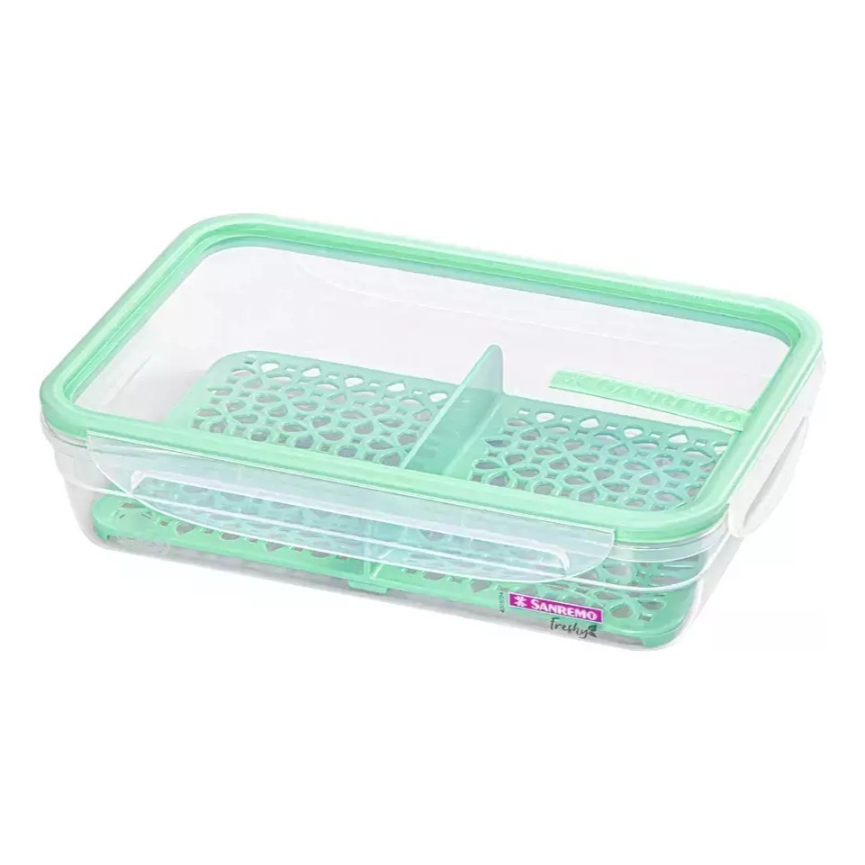 Pote Hermético Rectangular Con Rejilla Línea Freshy - San Remo