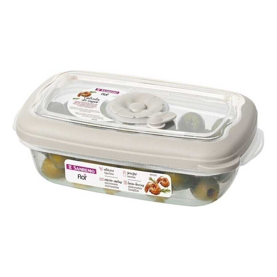 Pote Rectangular Bajo Chico 430ml Línea Flor - San Remo