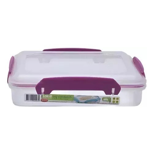 Hermético Rectangular Bajo 540 Ml Sándwich Polinplast