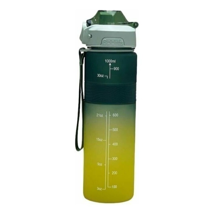 Botella Deportiva 1000ml Combinada Amarilla Verde Gox