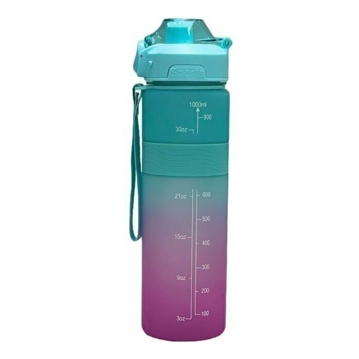 Botella Deportiva 1000ml Combinada Rosa Turquesa Gox