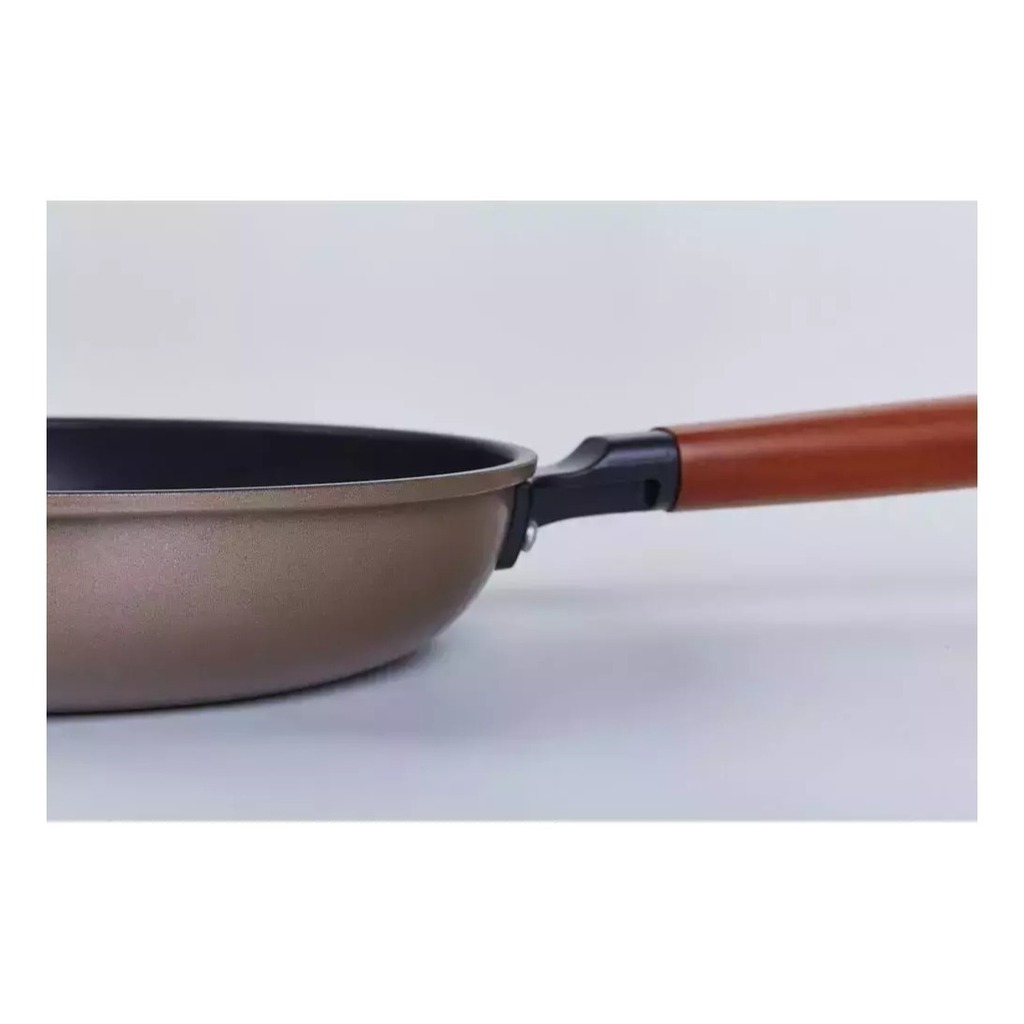 Sarten De Aluminio Teflon Antiadherente 24 Cm Mango Madera
