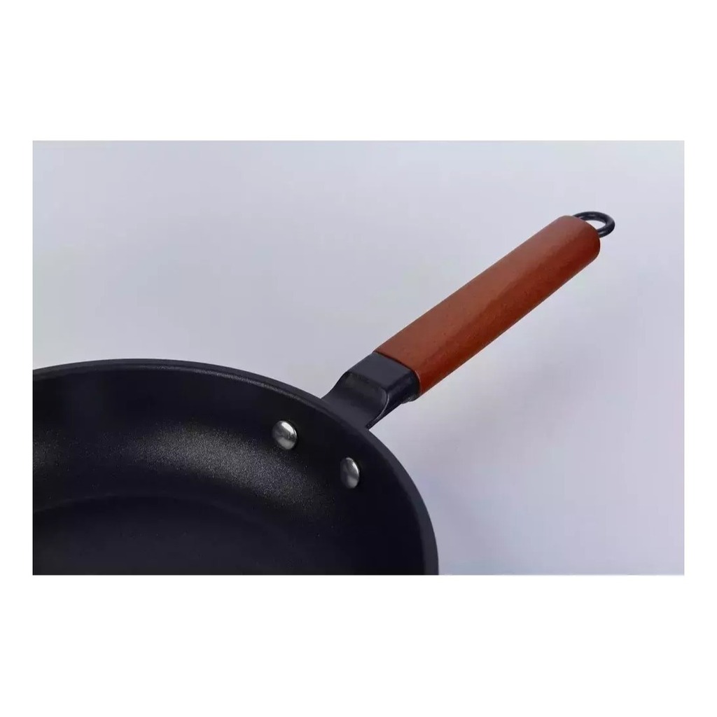 Sarten De Aluminio Teflon Antiadherente 24 Cm Mango Madera
