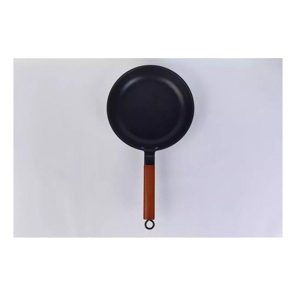 Sarten De Aluminio Teflon Antiadherente 24 Cm Mango Madera