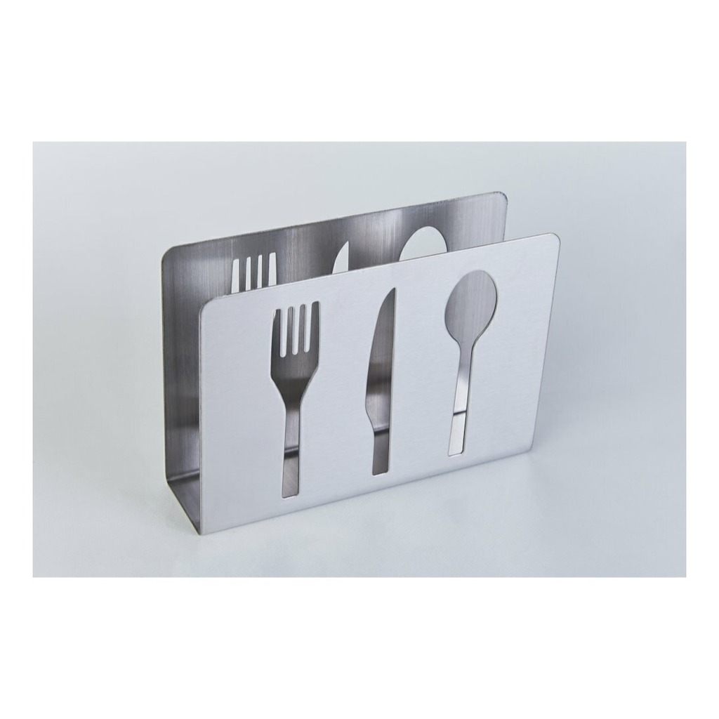Servilletero Mesa Acero Servilletas Cubiertos 8,8h X12cm