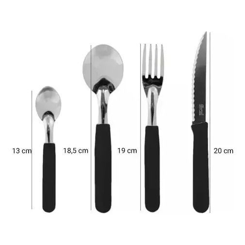 Set de 24 Cubiertos Carol Negros