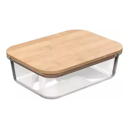 Taper Tuper Vidrio Hermetico Bambo Organizador 370ml