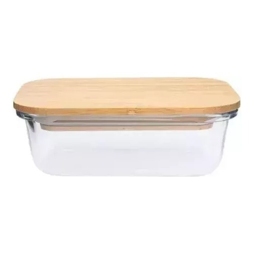 Taper Tuper Vidrio Hermetico Bambo Organizador 370ml