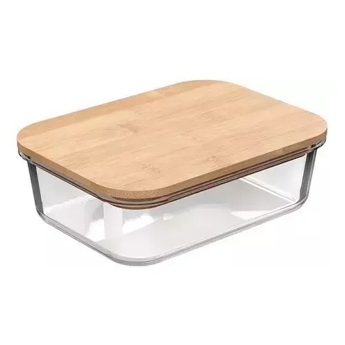 Taper Tuper Vidrio Hermetico Bambo Organizador 640ml