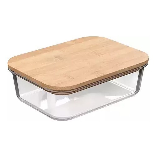 Taper Tuper Vidrio Hermetico Bambo Organizador 1520 ml