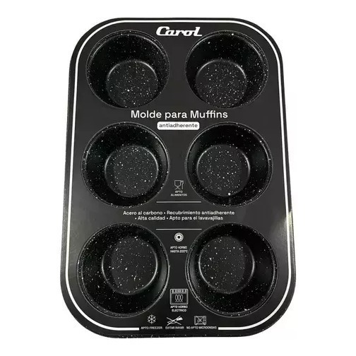 Molde Muffin Para 6 Cupcakes Antiadherente Carol Cocina