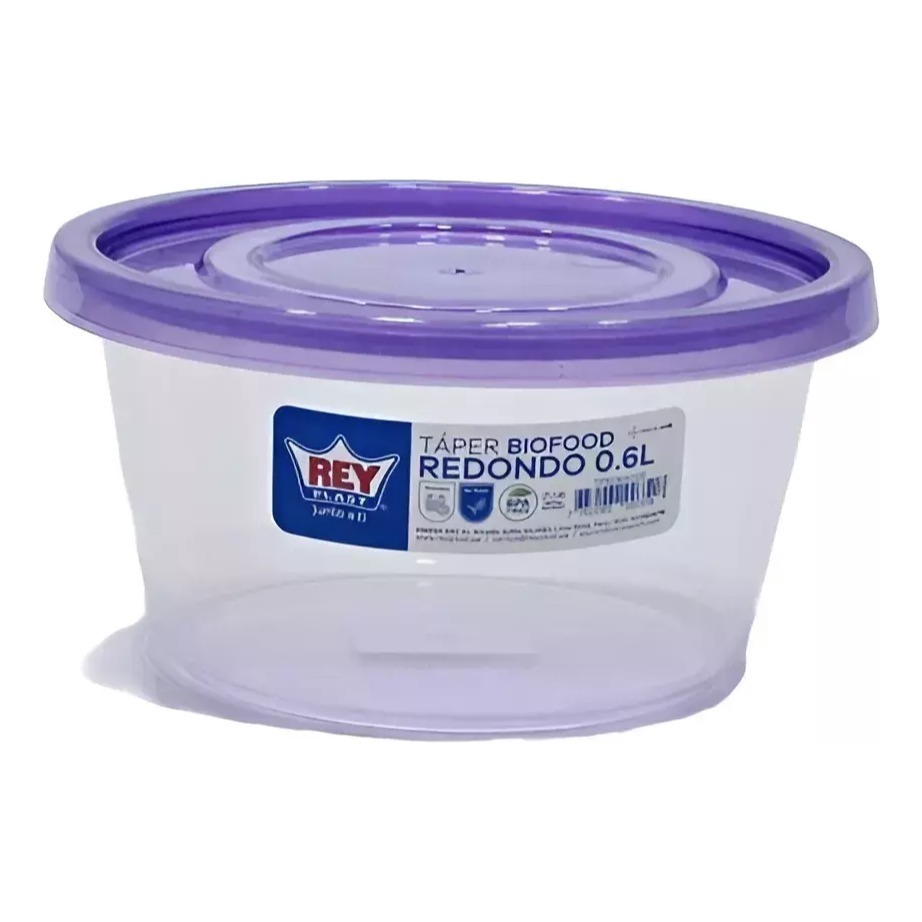 Hermético Redondo Tuper 600 Ml Reyplast