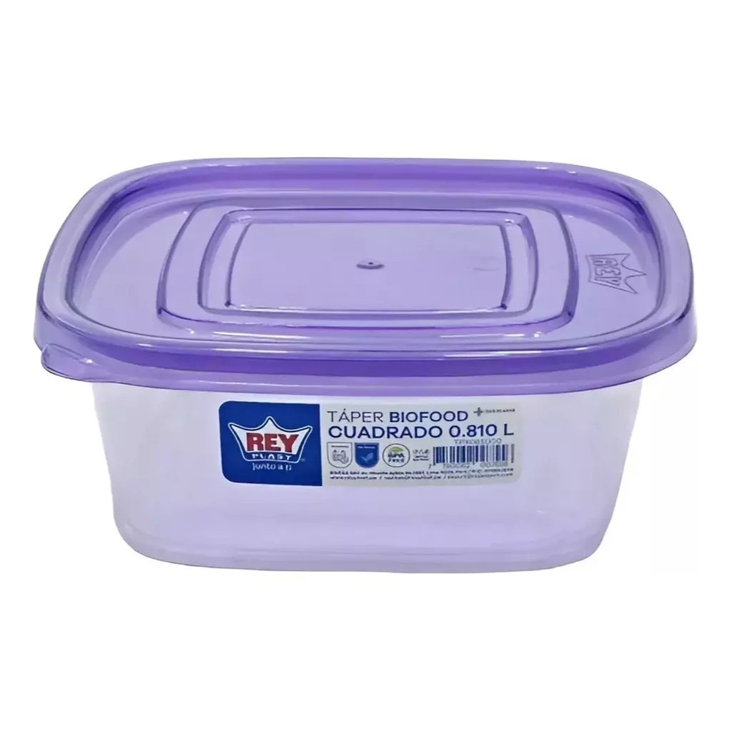 Hermético Cuadrado Tuper 810 Ml Reyplast