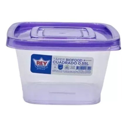 Hermético Cuadrado Tuper 550 Ml Reyplast