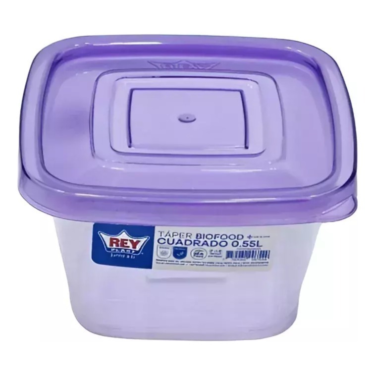 Hermético Cuadrado Tuper 550 Ml Reyplast