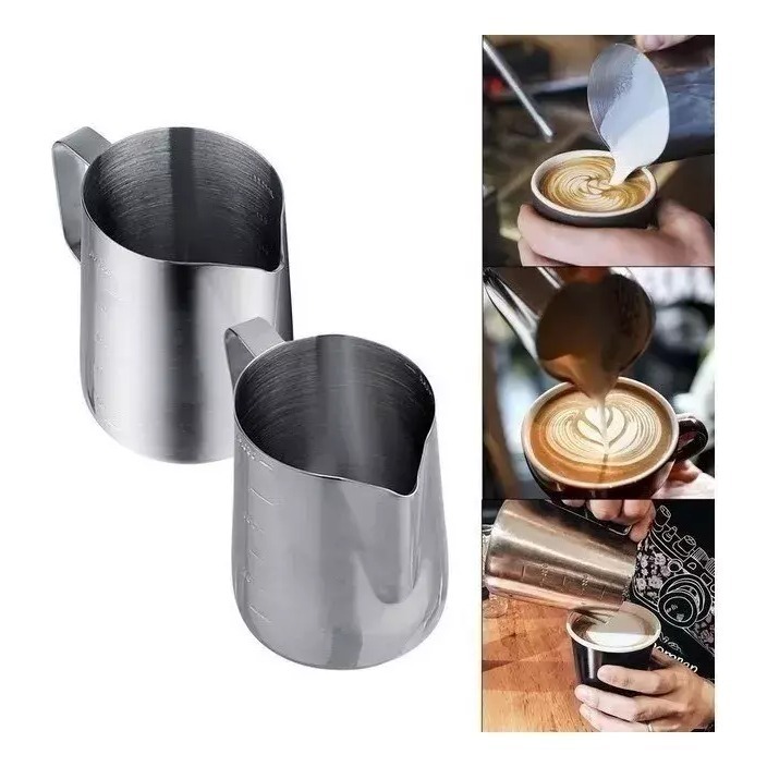 Jarra Latte Acero Inoxidable Con Mango 600 Ml Leche Espuma jarro