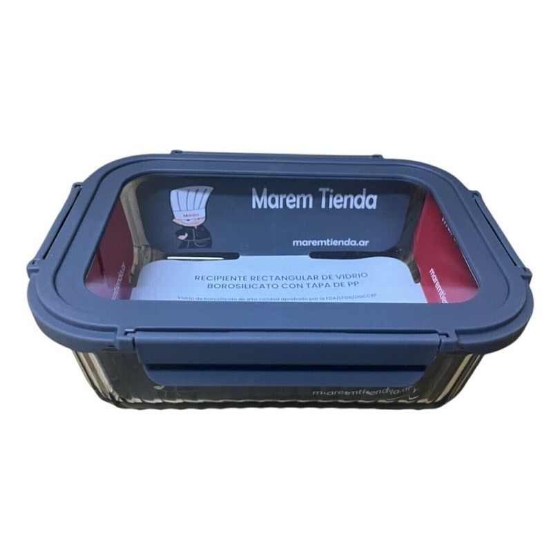Pote Vidrio Hermetico Rectangular Horno Frezzer 1520 ml