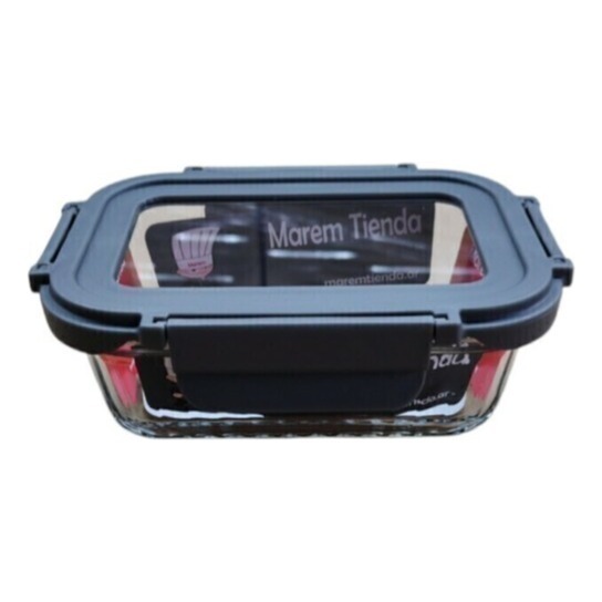 Pote Vidrio Hermetico Rectangular Horno Frezzer 370ml