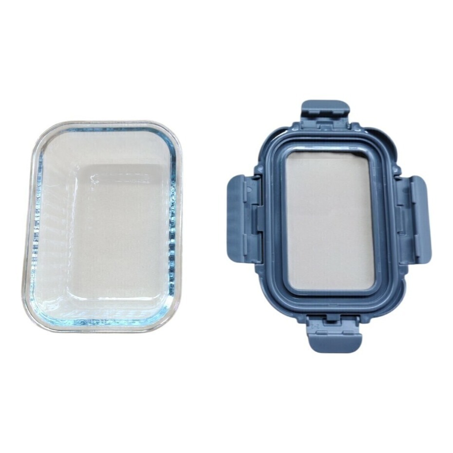 Pote Vidrio Hermetico Rectangular Horno Frezzer 370ml