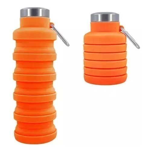 Botella Plegable Silicona 500ml Flexible Acordeon Escolar
