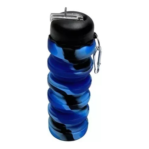 Botella Plegable Silicona 500ml Flexible Acordeon Escolar
