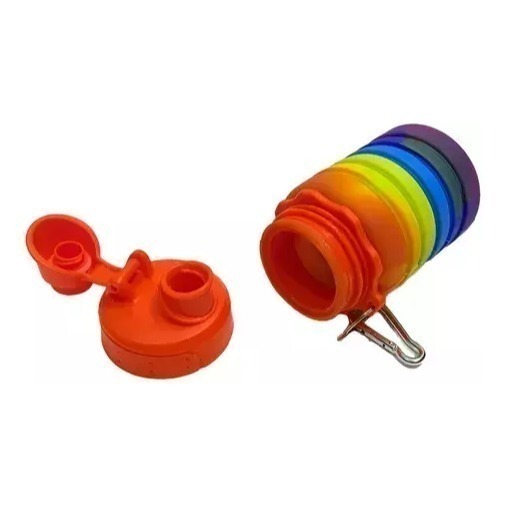 Botella Plegable Silicona 500ml Flexible Acordeon Escolar