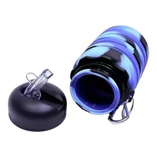 Botella Plegable Silicona 500ml Flexible Acordeon Escolar
