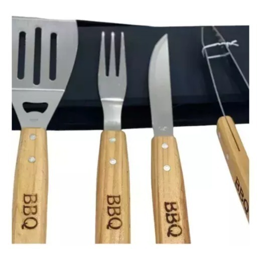 Set Asado 4 Piezas Parrillero Tela Cuchillo Espatula