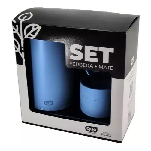 Set De Mate Mateava Y Lata Yerbera Quo Con Bombilla