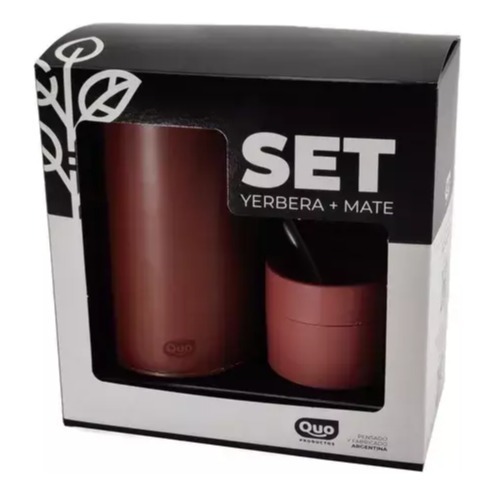 Set De Mate Mateava Y Lata Yerbera Quo Con Bombilla