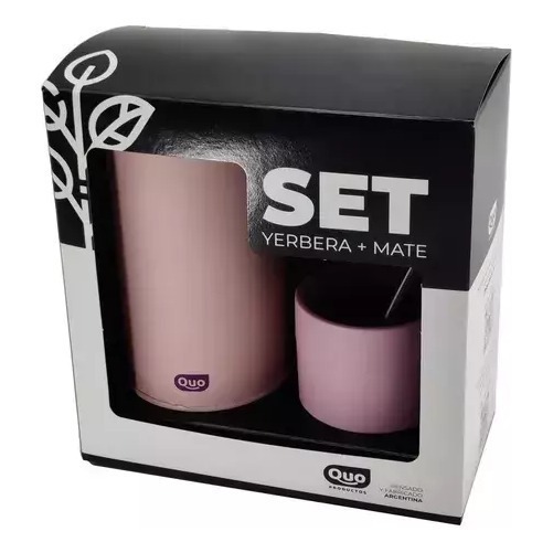 Set De Mate Mateava Y Lata Yerbera Quo Con Bombilla