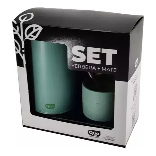 Set De Mate Mateava Y Lata Yerbera Quo Con Bombilla