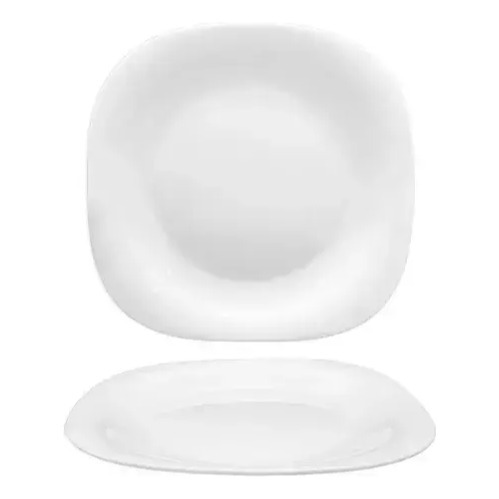 Plato Playo Cuadrado Vidrio Opal Unid. Carol Cocina