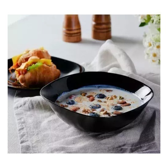 Compotera Bowl Vidrio Opal Negro Cuadrado 11,4cm Carol