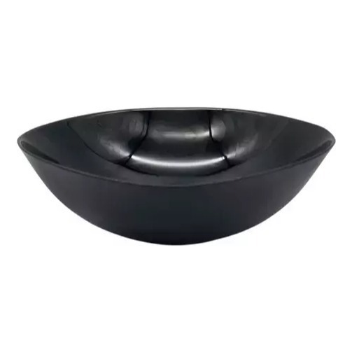 Ensaladera Bowl Vidrio Opal Negro Redonda 21cm Carol X1
