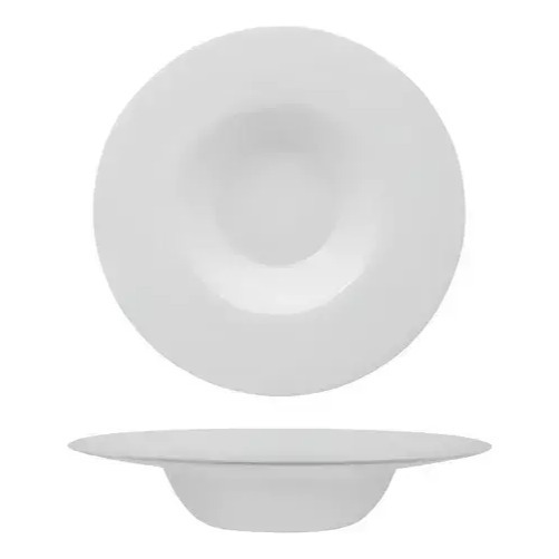 Plato P/ Pastas Carol Vidrio Opal Premium Blanco 26.5cm X1