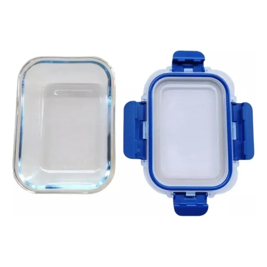 Pote Hermetico Vidrio Rectangular Horno Microfrezzer Vianda 370 ML