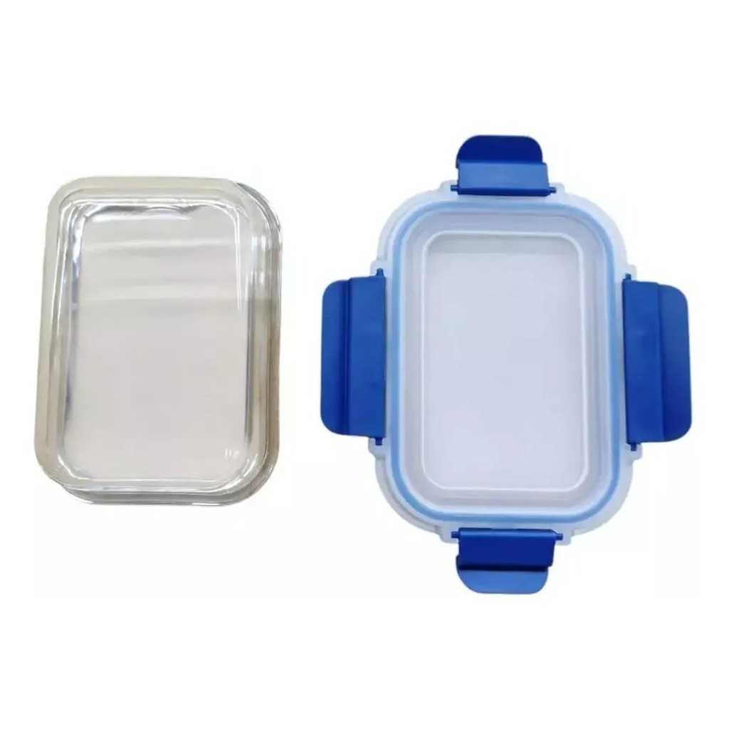 Pote Hermetico Vidrio Rectangular Horno Microfrezzer Vianda 370 ML