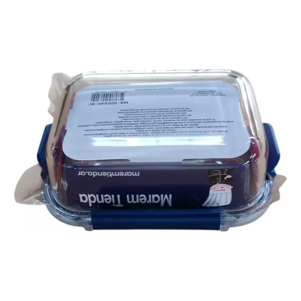 Pote Hermetico Vidrio Rectangular Horno Microfrezzer Vianda 640 ML