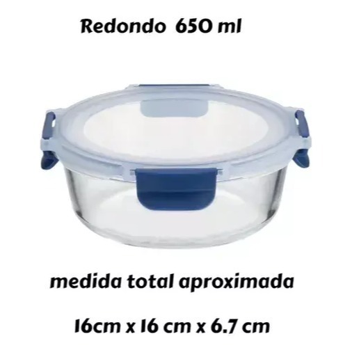 Tuper Vidrio Hermetico Redondo Horno Frezzer Microondas M